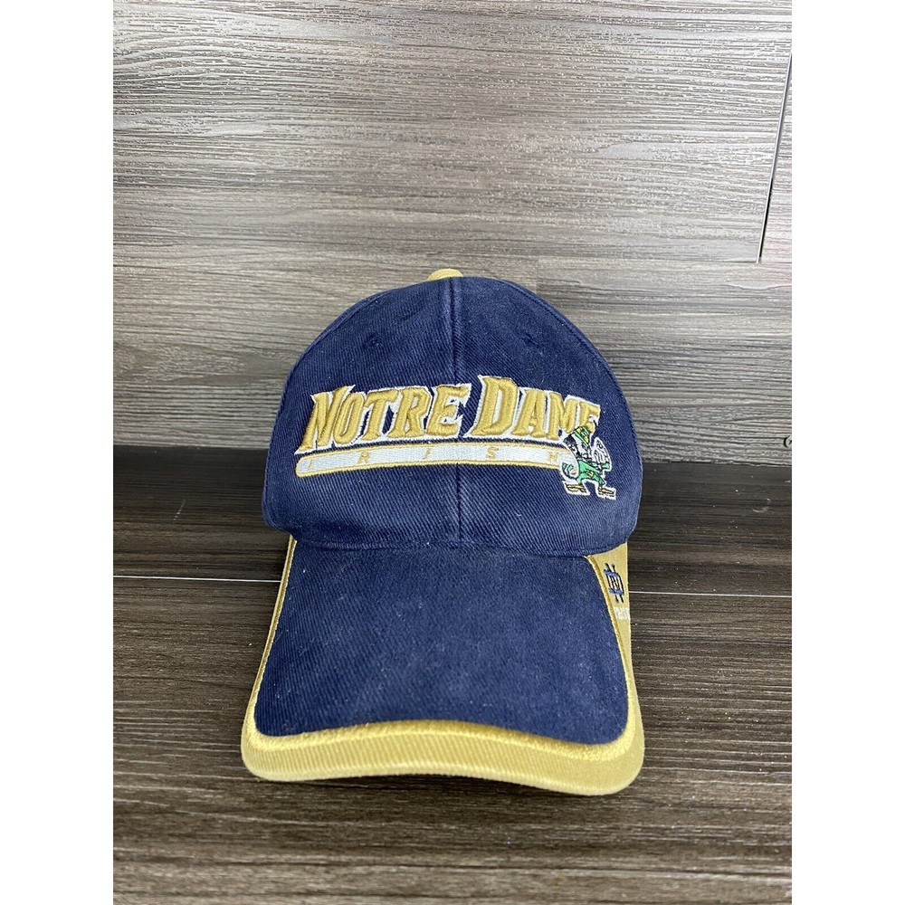 VINTAGE Notre Dame Fighting Irish Hat Cap Snap Back‎ Blue Starter Football Mens